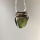 Moldavite pendant (rough) 'rounded 5 point' (8.8gr)