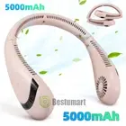 5000mAh Foldable USB Fan Hands Free Mini Neck Air Conditioner Mute Cooling Fan