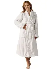 [Linen House] Plush Bath Robe in White