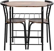 OSJ Round Dining Set, 3-Piece Set, Dining Table, Dining Table, 2 Chairs, Width 27.6 inches (70 cm), Compact Size, 2 Seater, Stylish, New Life