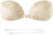 [Generic] Women's Push up Backless Strapless Bra Adhesive Plunge Invisible Reusable Padded Sticky Bra