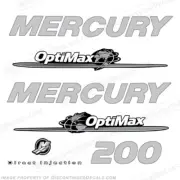 Fits Mercury 200hp Decal Kit - Custom Design (Chrome/Silver)