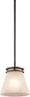 Kichler Hendrik 8.75" 1 Light Mini Pendant with Light Umber Etched Glass Bronze