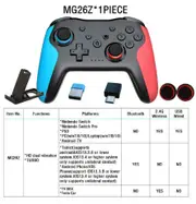 2PCS Bluetooth 2.4G Wireless Controller For Nintendo Switch Pro PC TV Box Smart Phone Tablet PS3 Tesla Shock Joystick Gamepad With Box 1PC MG26Z blue