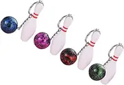 [HAPINARY] 4Pcs Novelty Mini Bowling Keychains Sports Souvenirs with Craftsmanship for Keepsakes and Everyday Use for Keyring Decoration