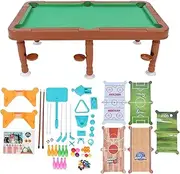 6 in 1 Combo Game Table Set - Multi Game Table Include Foosball Table, Air Hockey, Pool Table and More for Game Room, Family, Interactive Games to Improve Hand Eye Coordination