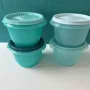 Tupperware Servalier Bowl Set 20oz Set of 4 Green With Mixed Seals