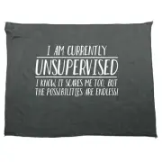 Currently Unsupervised Possisilities Endless Tea Towel cleaning cloth Dish Gift