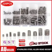 220x Allen Head Socket Hex Grub Screw Assortment M3-M8 Stainless Steel Set w/Box