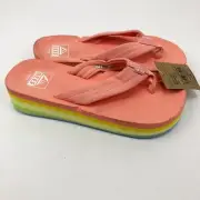 Reef Girls Ahi Wedge Flip Flop Size 11/12 Pink Open Toe Thong Slip-On Sandal NWT