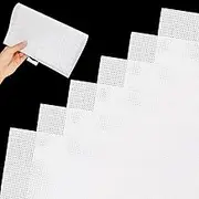 LYLIDIA 6PCS 14 CT Plastic Mesh Canvas 14 Count White Plastic Mesh Sheets for DIY Crafts Buckram Mesh for Bag Making, Crochet Cross-Stitch Projects, Embroidery Crafting Knit, canevas plastique sac