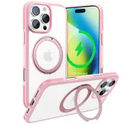 Torras iPhone 16 Pro (6.3") Ostand R Fusion Spin Case - Pink All in One: Magnetic / Stand / Ring Holder - 360 Spin [X00FX1879]