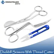 6" Double Bent Machine Applique Duckbill Scissors Lace Thread Quilting Shears