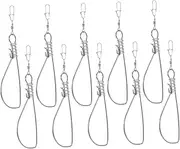 FOYTOKI 10pcs Stainless Steel Fishing Snap Buckles Replacement Accessories for Sea Freshwater Hooks