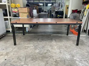 吉田二手傢俱❤全新6.6尺胡桃大餐桌 會議桌 書桌 辦公桌 工作桌 木頭桌 大桌