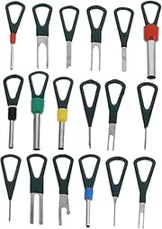 DINHEAROM 18pcs Terminal Removal Tool Kit Durable Depinning Tool Safe and Easy Automotive Electrical Wiring Effortless Harness Terminal Extraction Reliable Car Trim Removal