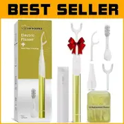 Power Flosser Starter Kit: Waterproof Electric Flosser with Toothbrush Head