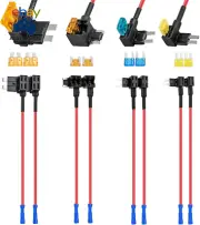 8 Pack 12V Car Add-A-Circuit Fuse Tap Standard Mini Micro2 and Low Profile Fuse