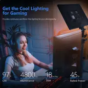 Neewer 18 inch Led Video Light Dimmable Bi-Color Panel Lighting Kit with Remote