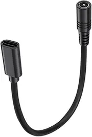 Traovien DC 5.5mm x 2.1mm to USB C Power Cable,5V 3A DC 5521 Female to USB Type-C Female Power Jack Extension Charge Cord for Phones Table- 30cm .2Pcs (5521 Female/TypeC Female)