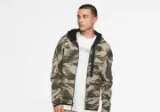 Nike Tech Fleece Camo Windrunner Hoodie Zip Tracksuit Sz S Mystic Stone/Black