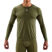 Skins Series-3 Mens Compression Long Sleeve Top (Green)