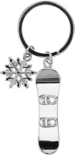 Snowboard Keychain with Snowflake Charm Stylish Pendant for Backpack Bag present for Sports Enthusiasts Portable Accessory and Unique Ornament