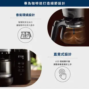 【PHILIPS 飛利浦】 全自動雙研磨美式咖啡機 HD7900