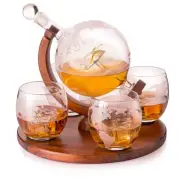 Helicopter Whiskey Decanter Set – For pilots & aviation fans. Unique globe de...