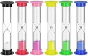 6PCS Sand Timer,2 Minutes and 3 Minutes Plastic Hourglass Timer,Colorful Sandglass Hourglass Sand Clock Timer for Kids Games Classroom Home Office Kitchen