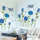 五象設計 壁貼 貼紙 藍色妖姬 玫瑰花朵牆貼紙 pvc環保牆貼 可移除無痕牆貼