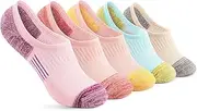 [Pleneal] No Show Socks for Women, Cushioned Low Cut Athletic Ankle Socks, Non Slip Invisible Running Socks