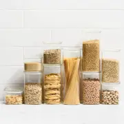 Kitchen Pro Eco Square Glass Canister with Glass Lid Set 10pc