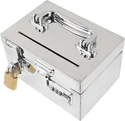 BATHVEVE Stainless Steel Piggy Bank Password Box for Adults Large Capacity Safe Money Box for Coins