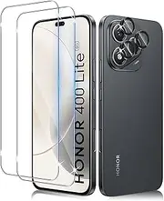 Screen Protector Compatible with Honor 400 Lite 5G, [2 Pack] Tempered Glass and [1 Pack] Camera Lens Protector, Anti Scratch 9H Hardness Tempered Glass (Clear)