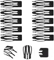 Double Grip Snap Hair Clips Metal Hair Barrettes for Women Girls 10 Pieces Black Double Grip Hair Clip Metal Snap Hair Pins for Women Hair Making Styling Salon Accessories