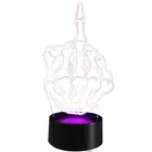 Middle Finger LED illusion Night Light Desk Lamp 7-Color Lighting Touch Switch