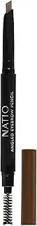 Natio Australia Angled Eyebrow Pencil Medium Brown 0.2g - Mechanical Eye Brow Pencil, Slim Eyebrow Pencil, Buildable Formula, Smudge-Proof, Long Lasting, Built-In Grooming Brush - Cruelty Free