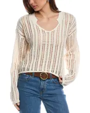 ATM Anthony Thomas Melillo Open Linen-Blend Sweater