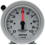 AutoMeter Tachometer Gauge 10K RPM 3 3/4in Pedestal w/Ext. Shift-Light - Silver