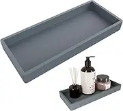KEUTHON Rectangular Grey Silicone Bathroom Tray, 7.8x3.9in, Modern, Shatterproof & Flexible, Perfect for Soap Bottles, Keys & Trinkets