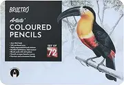 [BRUSTRO] Artists Colour Pencil Set of 72-4mm Lead (in an Elegant tin Box).Vibrant Colours,Break Resistant,Highly Pigmented |Ideal for Drawing, Mandala, Shading, Portrait,DIY Art, Fine Art Students.