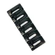 AxLabs String Surfer Brass Roller Saddles for Strat Style Bridges | Wide Black