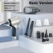 ANYMOB Vacuum Cleaner Silver Basic 2 Filters Mini Cordless Cleaner Home Car Portable Desktop Duster