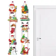 1/3pair Merry Christmas Door Hanging Banner Santa Claus Snowman Couplet
