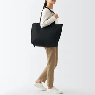 【MUJI 無印良品】帆布雙把手托特包 黑色