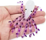 3" L Purple Octopus Glass Squid Miniature Sealife Aquarium Decor Animal Figurine