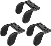 Muzhen Store Car Seat Headrest Pillow Adjustable Angle Support Travel Rest Memory Pillow Car Headrest Pillow with Hook Interior Accessories (Color : 3Pcs Leather Black)