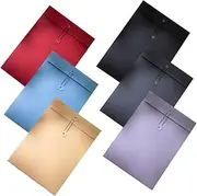 COHEALI Vintage Paper Portfolio Envelope Large File Storage Bag with Zipper String Closure for Office Documents