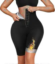 Sauna Suit For Women Hot Sweat Pants Weight Athletic Shorts High Waist Compression Thermo Thigh Body Shaper-yvan silver/black Medium